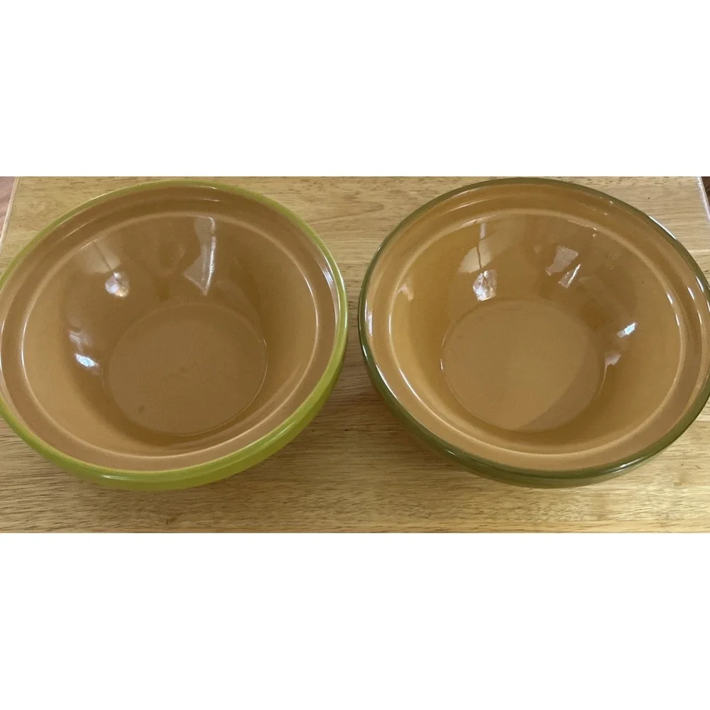 Set Of 2 Val Do Sol Made in Portugal Serving Bowls Golden Yellow Green